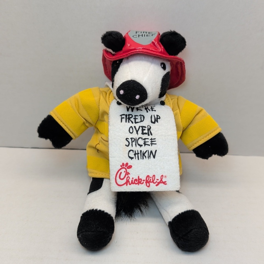 Chick-Fil-A Cow Plush We're Fired Up Over Spicee Chikin Fireman Toy
